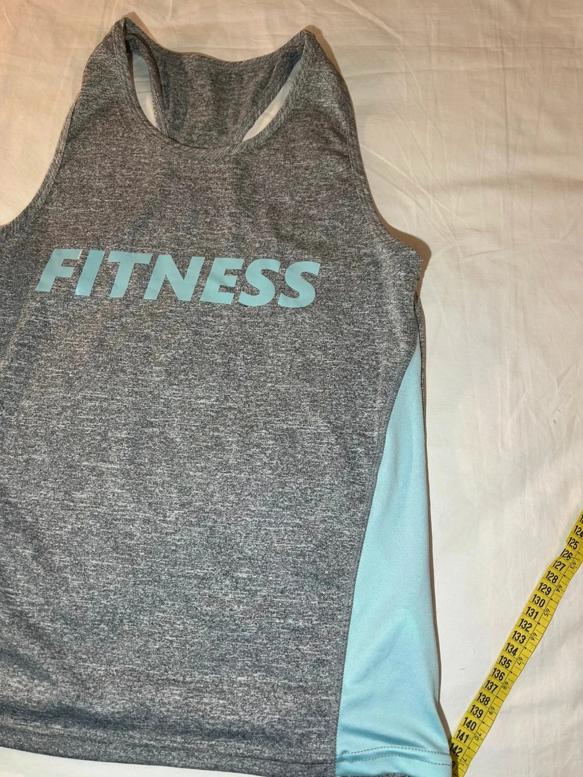 Vintage light blue grey sports top tank top fitness – photo 5